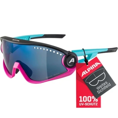 Abbildung von ALPINA 5W1NG Verspiegelte und Bruchsichere Sport &amp; Fahrradbrille Mit 100% UV Schutz Für Erwachsene, blue blue, One Size