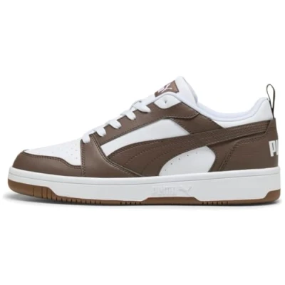 Abbildung von Puma Rebound V6 Unisex Sneaker low white/bronzecoloured/gum, Größe: 46, White/bronze coloured/gum Hochwertiges lederimitat