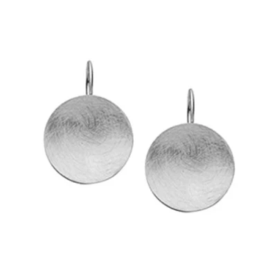 Abbildung von Nenalina Silber Damen Ohrringe Ohrhänger mit Kreis, Runde Hängeohrringe Disk gebürstet 21 mm, 925 Sterling Silber, für Frauen und Mädchen, 324367 300