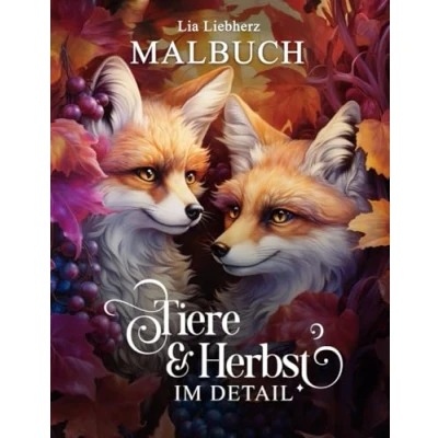Abbildung von Tiere &amp; Herbst im Detail: Ein Malbuch für Erwachsene mit 50 detailreichen Tieren in herbstlicher Stimmung und Blumen