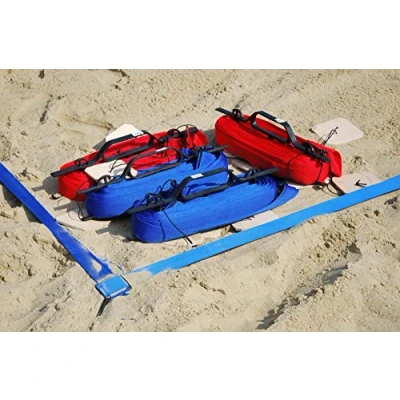 Abbildung von Turnier Beachvolleyball Linien 16x8m, Breite 5cm Official Spielfeldmarkierung Volleyball Size Sand (Blue)