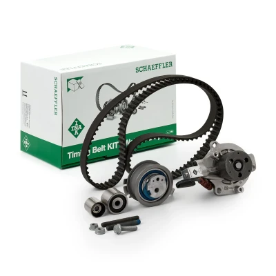 Abbildung von INA 530 0699 30 Wasserpumpe + Zahnriemensatz mit schaltbare VOLKSWAGEN: Golf 7, 7 Variant, Transporter 6