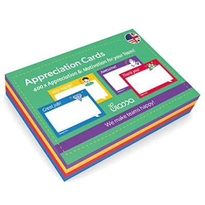 Abbildung von Ulassa Kudos Karten 400 Kudo Cards DIN A7 ENGLISH Version Awesome Kartenset um Wertschätzung, Lob und Motivation im Team zu steigern Dankeskarten, Lobkarten