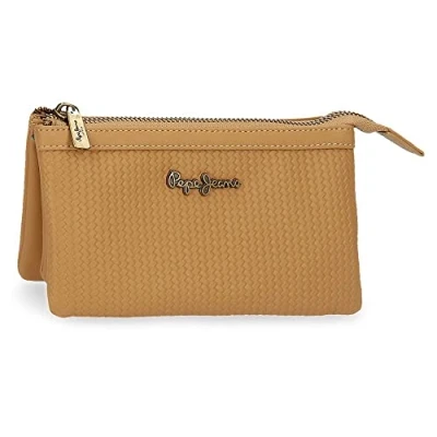 Abbildung von Pepe Jeans Lena Geldbörse Drei Fächer Braun 17,5 x 9,5 2 cm Kunstleder