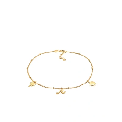 Abbildung von Elli WAVE PALM SUN Fußkettchen goldcoloured, Damen, Größe: 22, Gold coloured