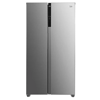 Abbildung von Beko GNO5323XPN bPRO 500 Side by Kühlschrank mit Gefrierschrank, 532 l Gesamtvolumen, 347 Kühlbereich, 185 Gefrierbereich, Multifunktionsdisplay, Schnellkühlen, Türalarm, Edelstahl Look