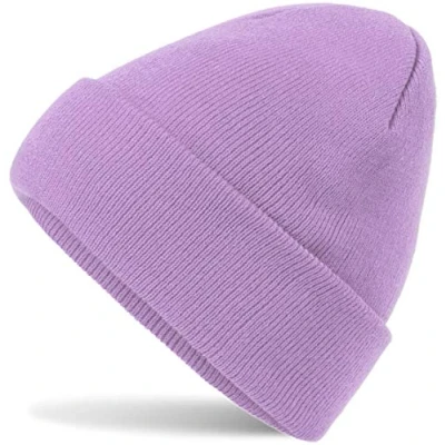 Abbildung von Hatsatar Unisex warme Beanie Strickmütze Wintermütze für Damen &amp; Herren Feinstrick Mütze doppelt gestrickt warm weich (Lavender)
