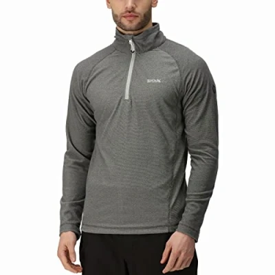 Abbildung von Regatta Montes Herren Mikrofleece Pullover mit halblangem Reißverschluss M Grau (Light Steel)