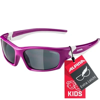 Abbildung von ALPINA FLEXXY TEEN Flexible und Bruchsichere Sonnenbrille Mit 100% UV Schutz Für Kinder, berry white gloss, One Size