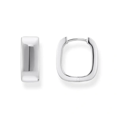 Abbildung von THOMAS SABO Paar Creolen »Schmuck Silber 925 Ohrringe mit eckiger Form, CR744«, (2 tlg.)