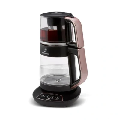 Abbildung von Karaca Caysever Sprechender Teemaschine, Stahl, Rosegold 1700W Teebereiter, Teekocher, Wasserkocher Water Kettle, Tee, Tea maker, Turkisch Tee Kanne, Türkisch Traditional