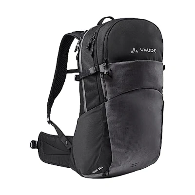 Abbildung von VAUDE Wanderrucksack Wizard Schwarz 24+4, wasserabweisender Rucksack Damen &amp; Herren, komfortabler Trekkingrucksack mit durchdachtem Tragesystem praktischer Fächeraufteilung
