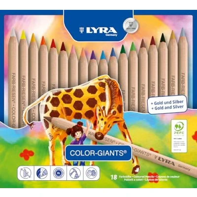 Abbildung von LYRA CF18 PASTELLI Color Giants Naturale, Weiß, Zitron, Orange, Scharlach dunkel, Krapplackrosa, Fleischfarben hell, Violett Lichtblau, Preußisch blau, Wiesengrün