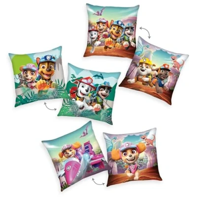 Abbildung von Herding Kissen, Paw Patrol Dino Rescue, 40 x cm, 3er Set, Weiches Deko und Kuschelkissen für Kinder, 100% Polyester
