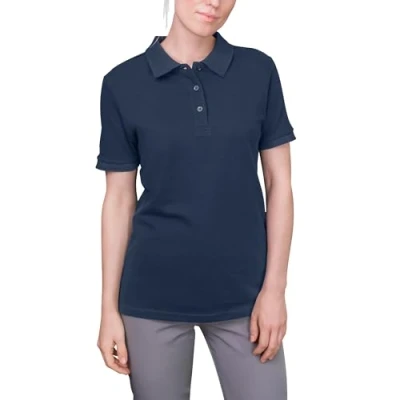 Abbildung von HRM Damen Luxury Polo, Navy, Gr. M I Premium Polo Shirt aus 100% Baumwolle Basic Polohemd bis 60C farbecht waschbar Hochwertige &amp; nachhaltige Oberteile