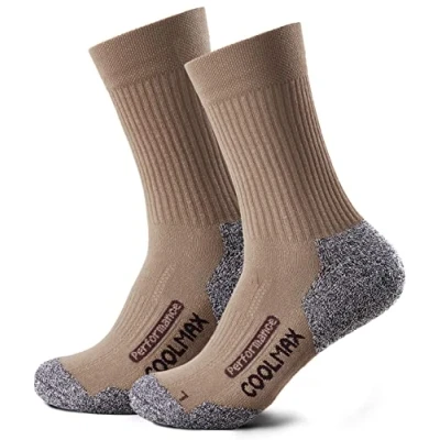 Abbildung von Piarini 2 Paar Coolmax Wandersocken Outdoorsocken Funktionssocken lang beige 39 42