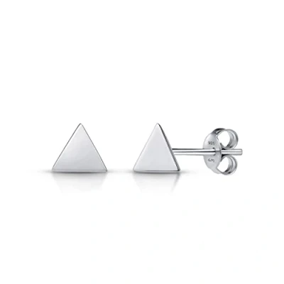 Abbildung von Amberta Damen Minimalistische Ohrstecker aus 925 Sterling Silber: Silber Polierte Triangel