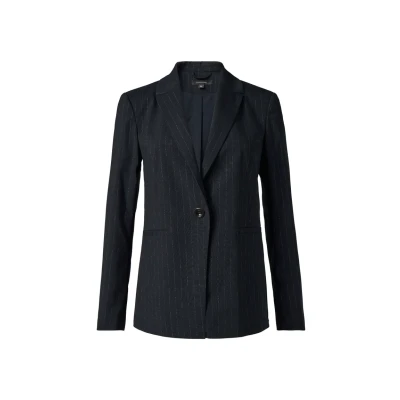 Abbildung von comma Nadelstreifenoptik Blazer, Damen, Größe: 34, Navy