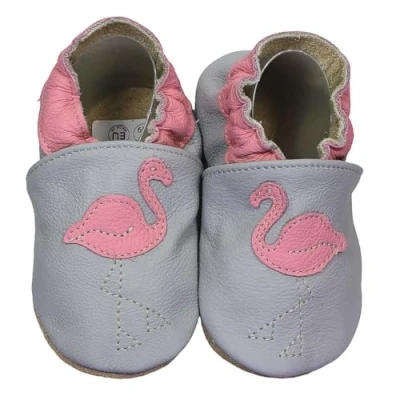 Abbildung von HOBEA Germany Krabbelschuhe für Jungs und Mädchen in verschiedenen Designs (24/25 EU, Flamingo)