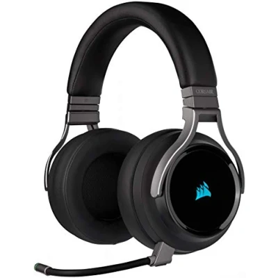 Abbildung von CORSAIR VIRTUOSO RGB WIRELESS High Fidelity Gaming Headset 7.1 Surround Sound Abnehmbares Omnidirektionales Mikrofon iCUE Kompatibel PC, Mac, PS5, PS4, Nintendo Switch, Mobile Carbon