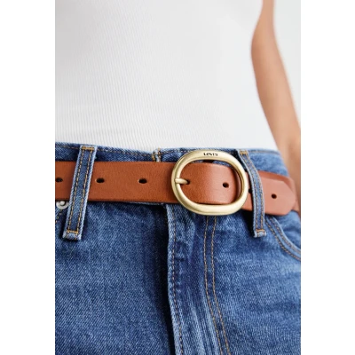 Abbildung von Levi&#039;s Womens Highlow BELT Gürtel, Damen, Größe: 60, Cognac