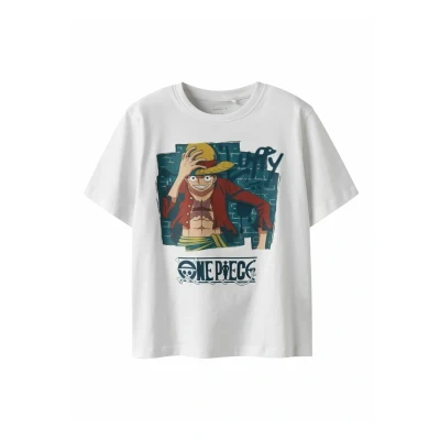 Abbildung von Name it Nkmjob Onepiece NREG SS TOP NOOS VDE Tshirt print für Kinder, Größe: 116, Bright white