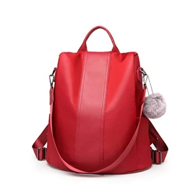 Abbildung von Miss Lulu Damen Rucksack Klein Anti diebstahl Nylon Schultaschen 2 in 1 Tagesrucksack Casual Daypack für Freizeit Einkauf Alltag