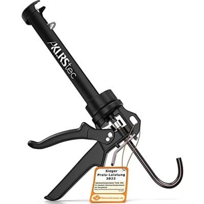 Abbildung von KLRStec PROFESSIONAL Kartuschenpresse mit maximaler 25:1 Übersetzung Profi 4K Kartuschenpistole für alle gängigen 150 300ml Dicht und Klebstoff Kartuschen (Silikon, Acryl, Mörtel etc.)