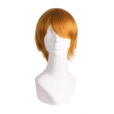 Abbildung von MapofBeauty Cosplay Kostüm Männer kurze gerade Perücke (orange)
