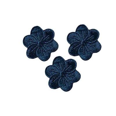 Abbildung von Applikationen Kids and Hits aufbügelbar Blumen graublau 3 St
