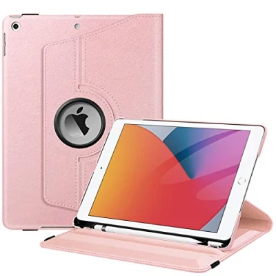 Abbildung von Fintie Hülle für iPad 10.2 Zoll 9.Generation / 8. Gen 7. (Modell 2021/2020/2019) mit Pencil Halter 360 Grad Rotierend Stand Schutzhülle Cover Auto Schlaf/Wach Funktion, Roségold