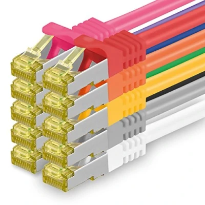 Abbildung von Cat.7 Netzwerkkabel 1m 10 Farben Stück Cat7 Ethernetkabel Netzwerk LAN Kabel Rohkabel Gb s SFTP PIMF LSZH Set Patchkabel mit Rj 45 Stecker Cat.6a 1.0m