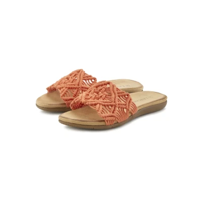 Abbildung von LASCANA Pantolette, Mule, Sandale, offener Schuh mit modischem Häkelmuster VEGAN