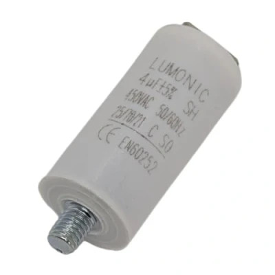 Abbildung von Lumonic Anlaufkondensator mit Stecker I 4µF 450V 26x55mm 4uF Motorkondensator Kunststoffgehäuse Betriebskondensator für Pumpen, Rasenmäh