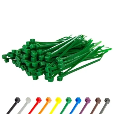 Abbildung von Gocableties Kabelbinder 100 Stück Grün, 150 mm x 3,6 mit 18,2 kg Zugfestigkeit, kleine Größe, UV Beständig Set