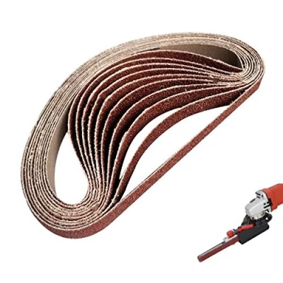Abbildung von EsportsMJJ 10St 60 Bis 600 Grit 15Mm X 452Mm Schleifbänder Für Winkelschleifer Schleifband Adapter