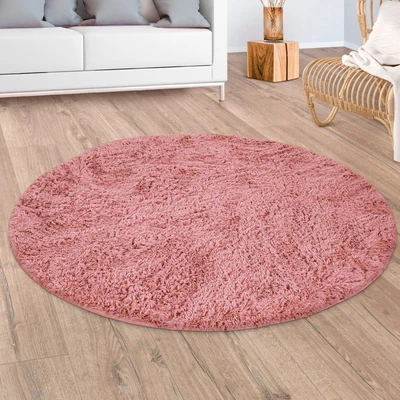 Abbildung von Paco Home Hochflor Teppich »Silky 591« rund 37 mm Höhe Uni Farben, besonders weich und kuschelig