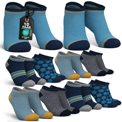 Abbildung von MEDOLY Kinder Sneaker Socken (10 Paar) mit 72% Baumwolle, für Mädchen &amp; Jungen Kurze Kindersocken
