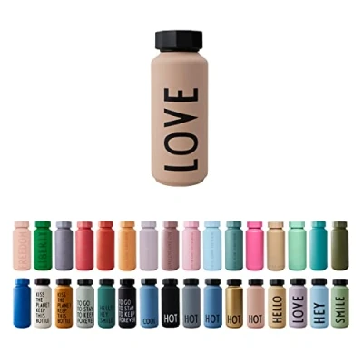 Abbildung von Design Letters Thermosflasche 500 Ml Ideal als Weihnachtsgeschenke für männer, Frauen Trinkflasche mit Doppelwandigem Isoliertem Edelstahl Isolierflasche BPA frei Thermoskanne Auslaufsicher