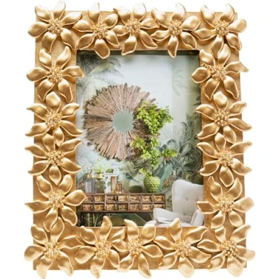 Abbildung von Kare Design Bilderrahmen Flower, 21x26cm Gold, handgefertigt, Unikat, Blumen, Dekoration, Glamour, zeitlos, Office, Flur, Wohnzimmer