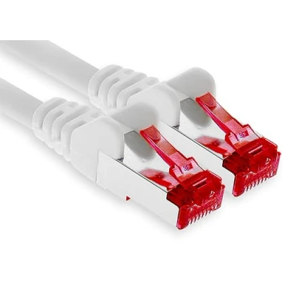 Abbildung von 1aTTack.de 1x 1m CAT6 Patchkabel S/FTP PIMF Schirmung CAT.6 RJ45 Netzwerkkabel Ethernetkabel DSL LAN Router Switch Modem Patchfeld weiß 1 Stück