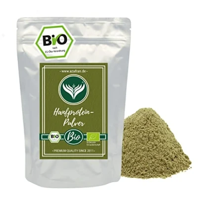 Abbildung von Azafran BIO Hanfproteinpulver Hanfprotein Pulver aus Hanf 50% Protein veganer Eiweiss Lieferant 500 g