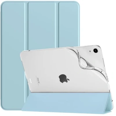 Abbildung von TiMOVO Hülle für iPad Air 11 Zoll M2 2024, 6/5/4 (2024/2022/2020) 10,9&quot;, Schlanke mit weicher TPU Transluzente Matt Rückseite, Auto Schlaf/Aufwach Schutzhülle, Space Grau
