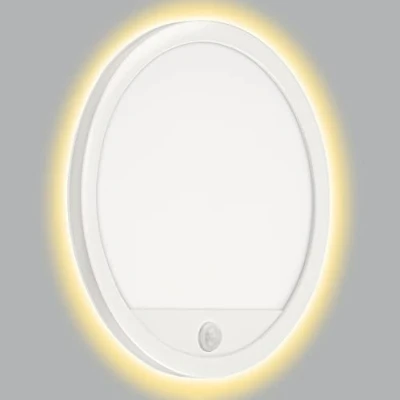 Abbildung von Telefunken LED Außenwandleuchte, Außenwandlampe 1 flammig, Backlight Effekt, 16 Watt, 2.000 Lumen, 4.000 Kelvin, IP44, Weiß Schwarz, Rechteckig, 280x150x28mm (LxBxH)