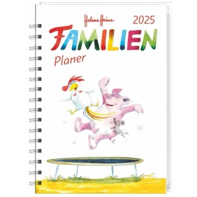 Abbildung von Helme Heine: Familienplaner Buch A5 2025: Familienkalender mit 5 Spalten. Liebevoll illustrierter Kalender Einstecktasche und Schulferien. Terminplaner 160 Seiten. (Kalenderbücher Heye)