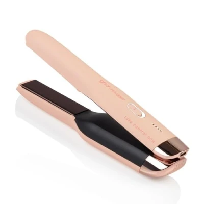 Abbildung von ghd unplugged Pink Peach styler, Kabelloses Glätteisen mit Hybrid Co Lithium Technologie