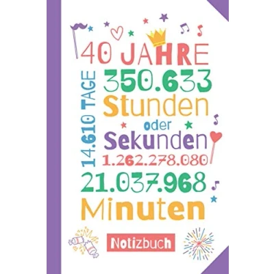 Abbildung von 40 Jahre Notizbuch: Geschenk zum 40.Geburtstag für Mann oder Frau Party Lustige Geschenkidee Persönlich signieren und verschenken