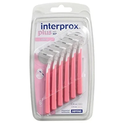 Abbildung von Interprox plus Interdentalbürsten rosa nano 0,38 mm (6 Stück)