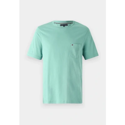 Abbildung von Tommy Hilfiger Essential Solid Pocket TEE Tshirt basic, Herren, Größe: Small, Fort green