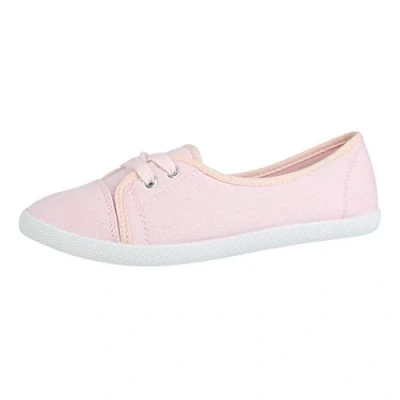 Abbildung von Elara Damen Ballerinas Sneaker Schnürer Chunkyrayan BD1413 Rosa 38